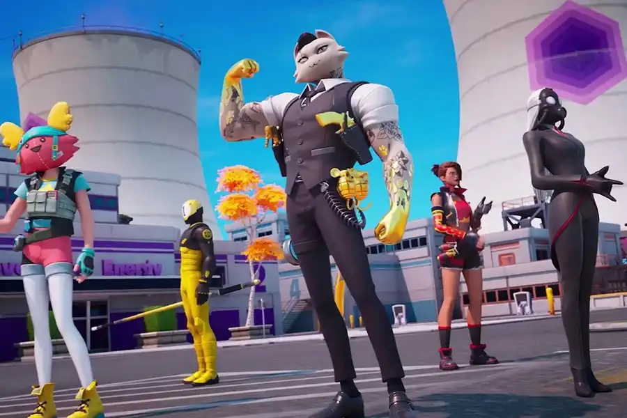 Image of a number of different and attractive characters from the game Fortnite.