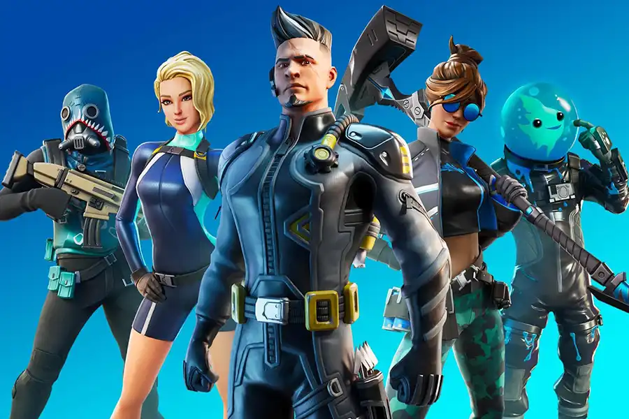 Image of several different characters from the game Fortnite.