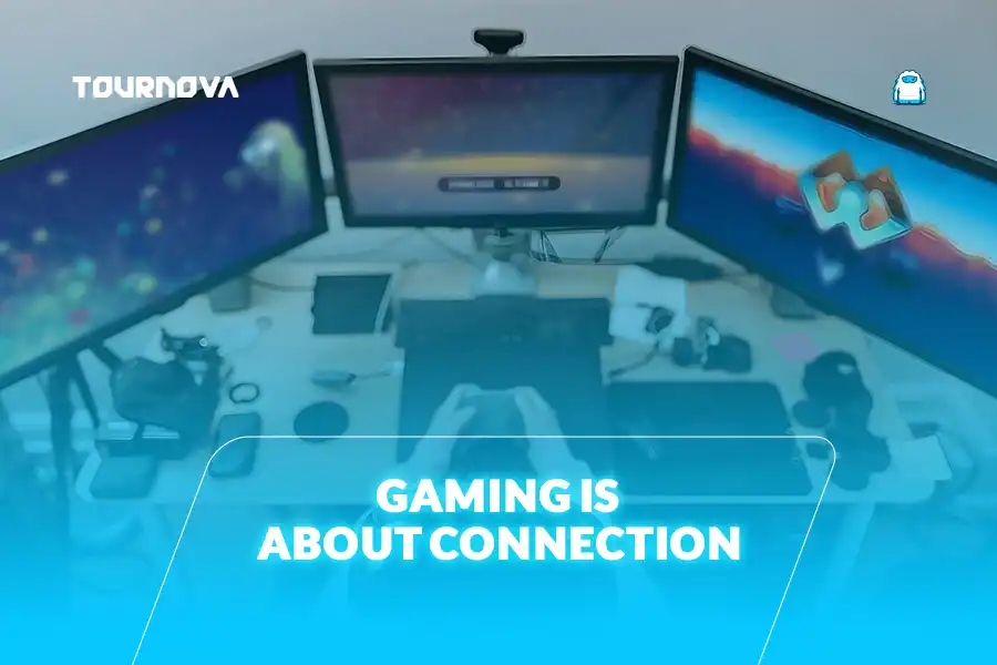 Picture of a Gamer Playing Games on his Gaming Computer.