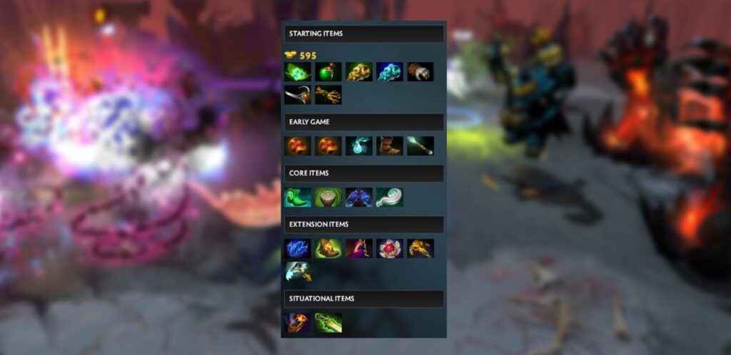 a picture of different items in Dota 2