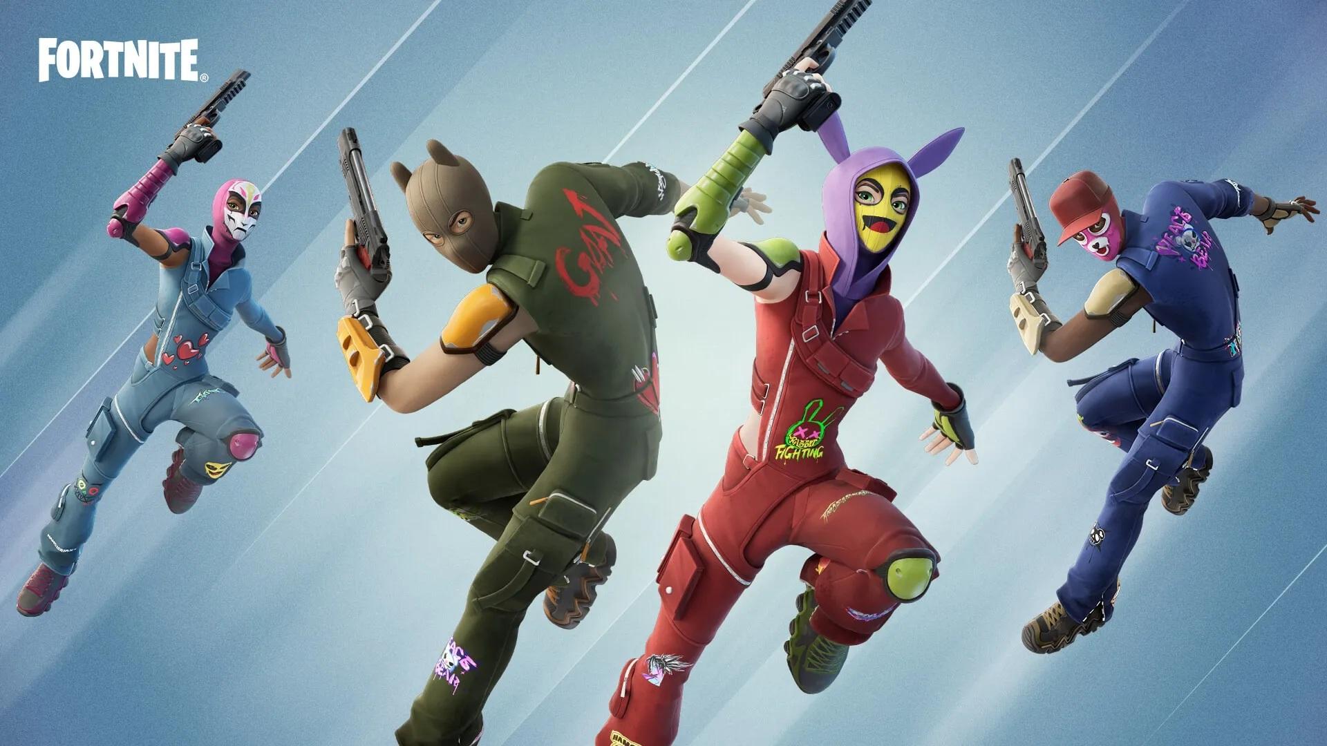 A wallpaper of Fortnite.