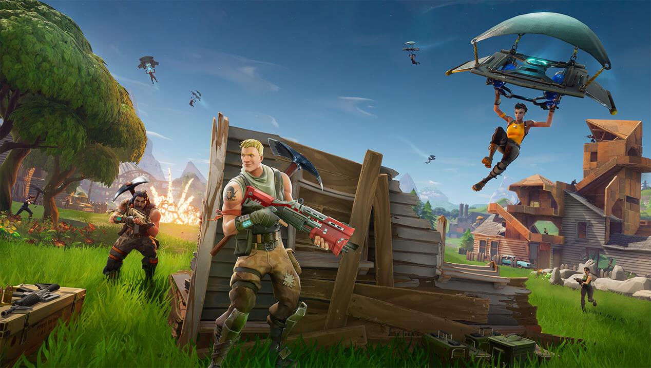 A wallpaper of Fortnite.