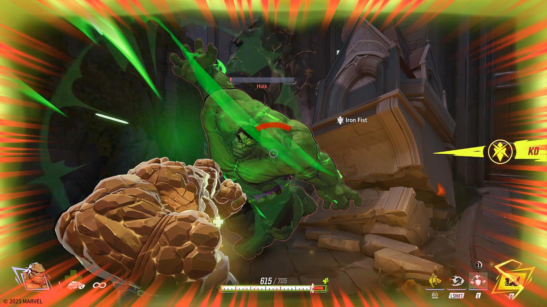 a picture of The Thing in a fight with Hulk in Marvel Rivals.