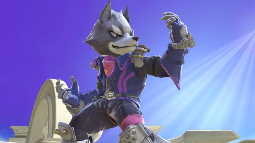 a screenshot of the wolf in Super Smash Bros
