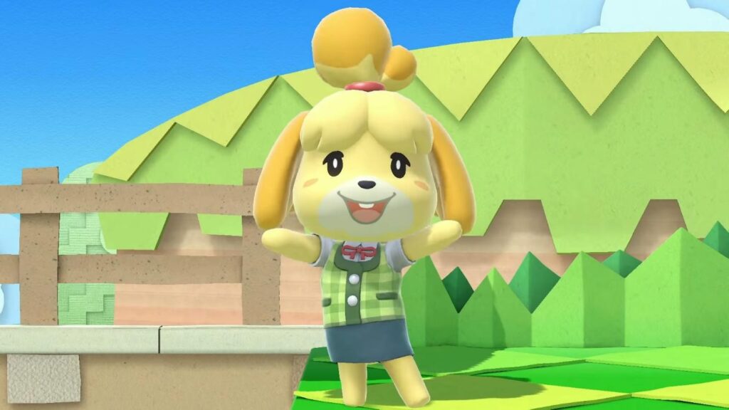 a screenshot of Isabelle in Super Smash Bros