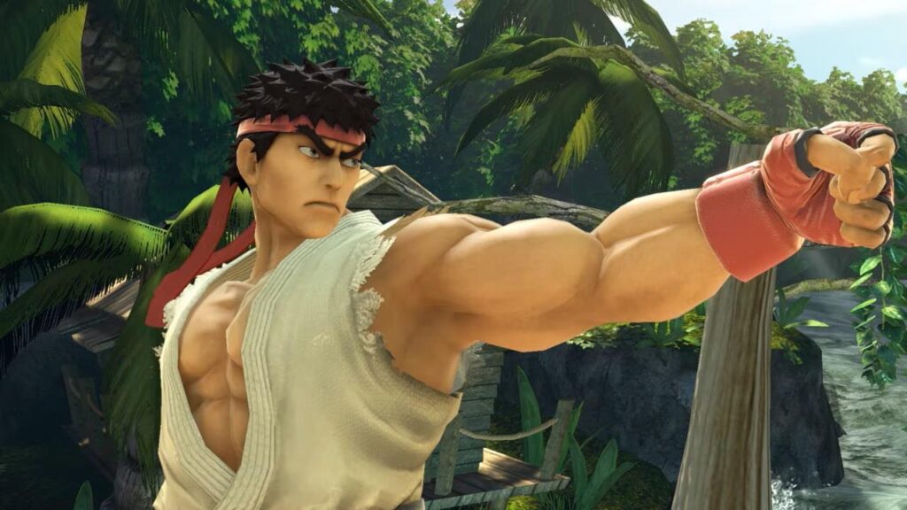 a screenshot of Ryu from the Street Fighter series in Super Smash Bros