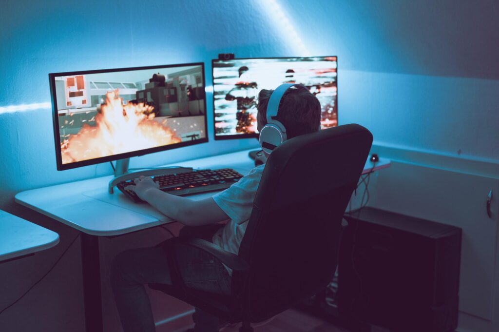 A picture of a gamer