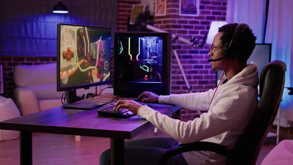 A picture of a gamer