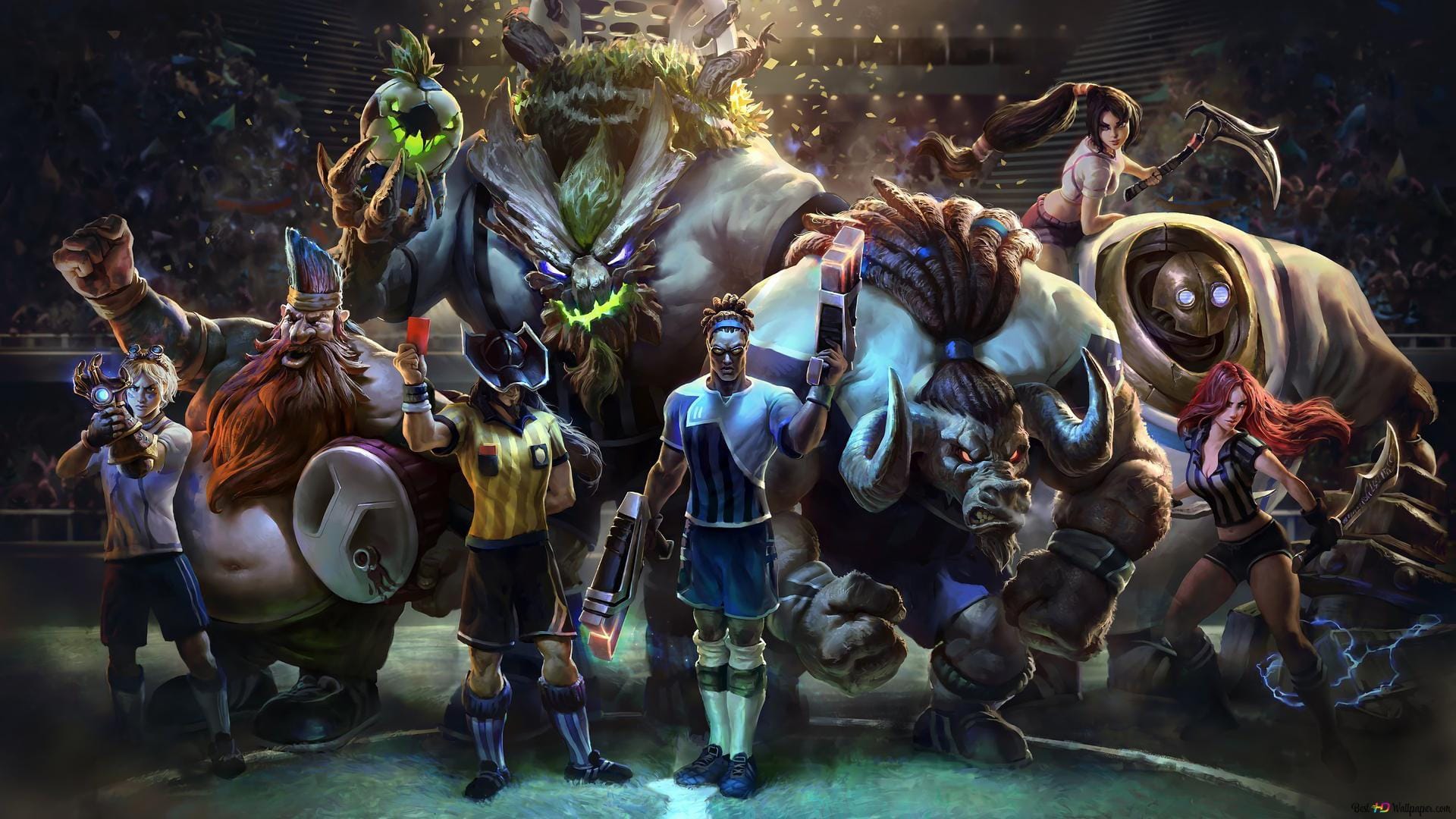 A wallpaper of League of Legends.