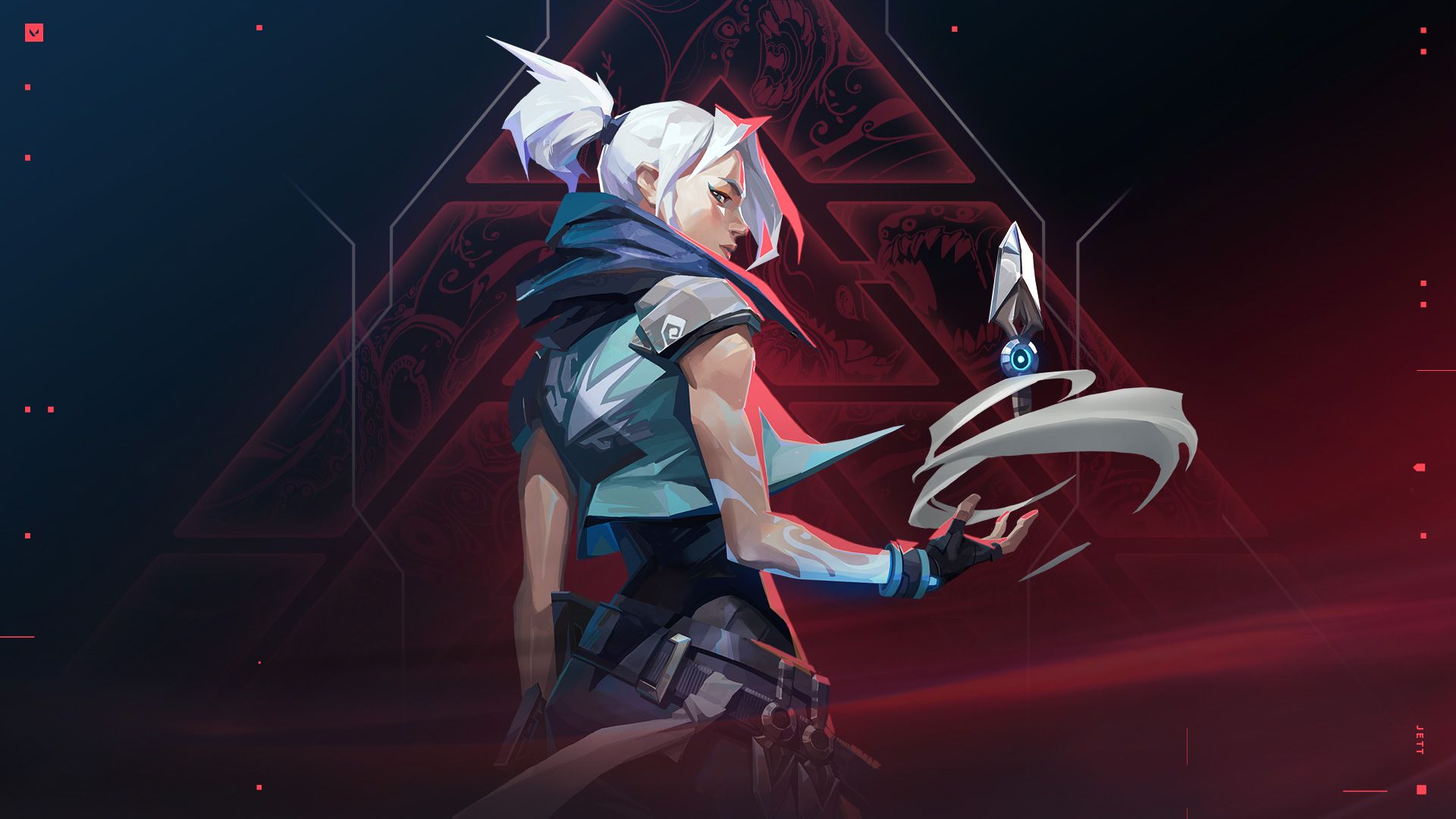 A wallpaper of Jet from Valorant.