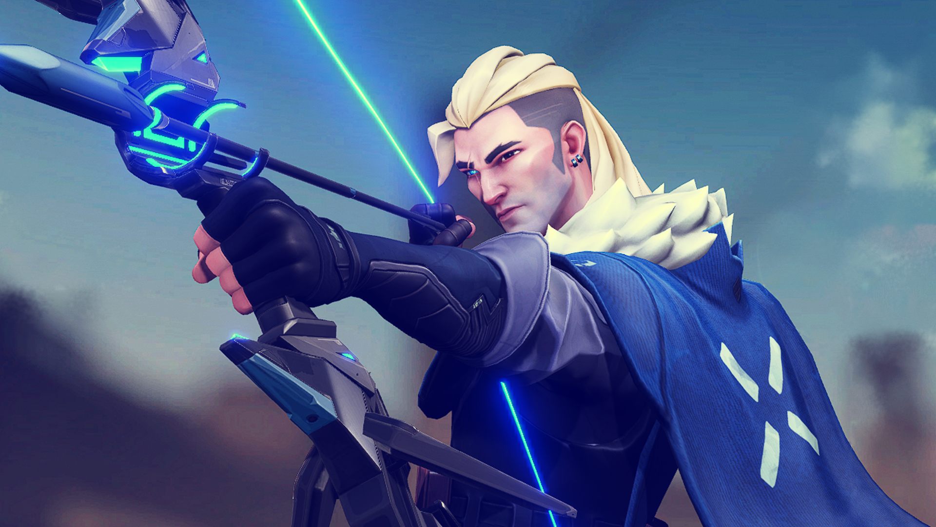 A screenshot of Sova from Valorant.