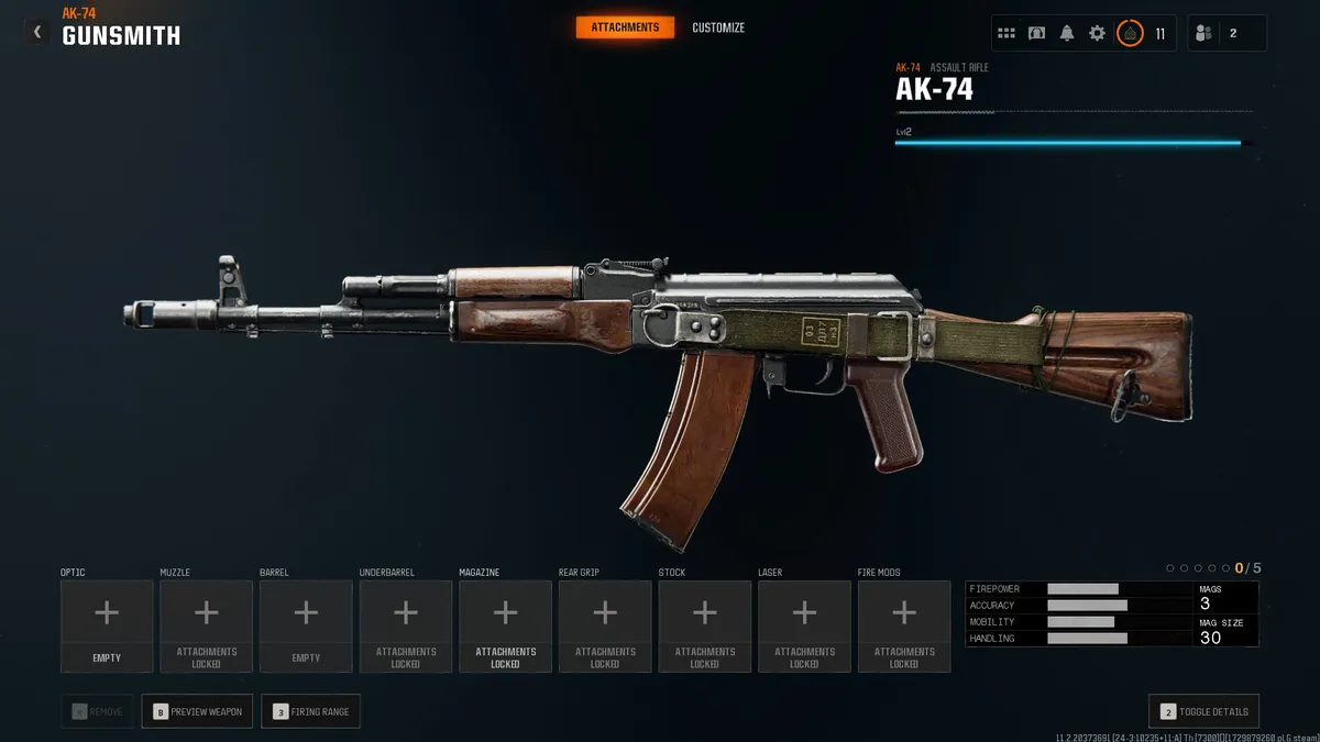 a screenshot of the AK-47 from Call of Duty: Black Ops 6.