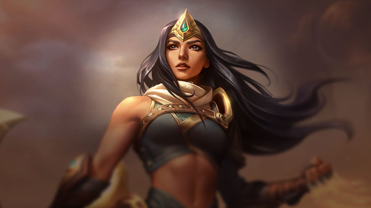 A wallpaper of Sivir from League of Legends.
