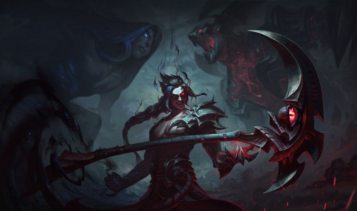 A wallpaper of Kayn from League of Legends.