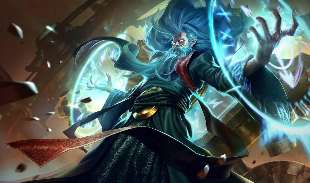 A wallpaper of Zilean from League of Legends.