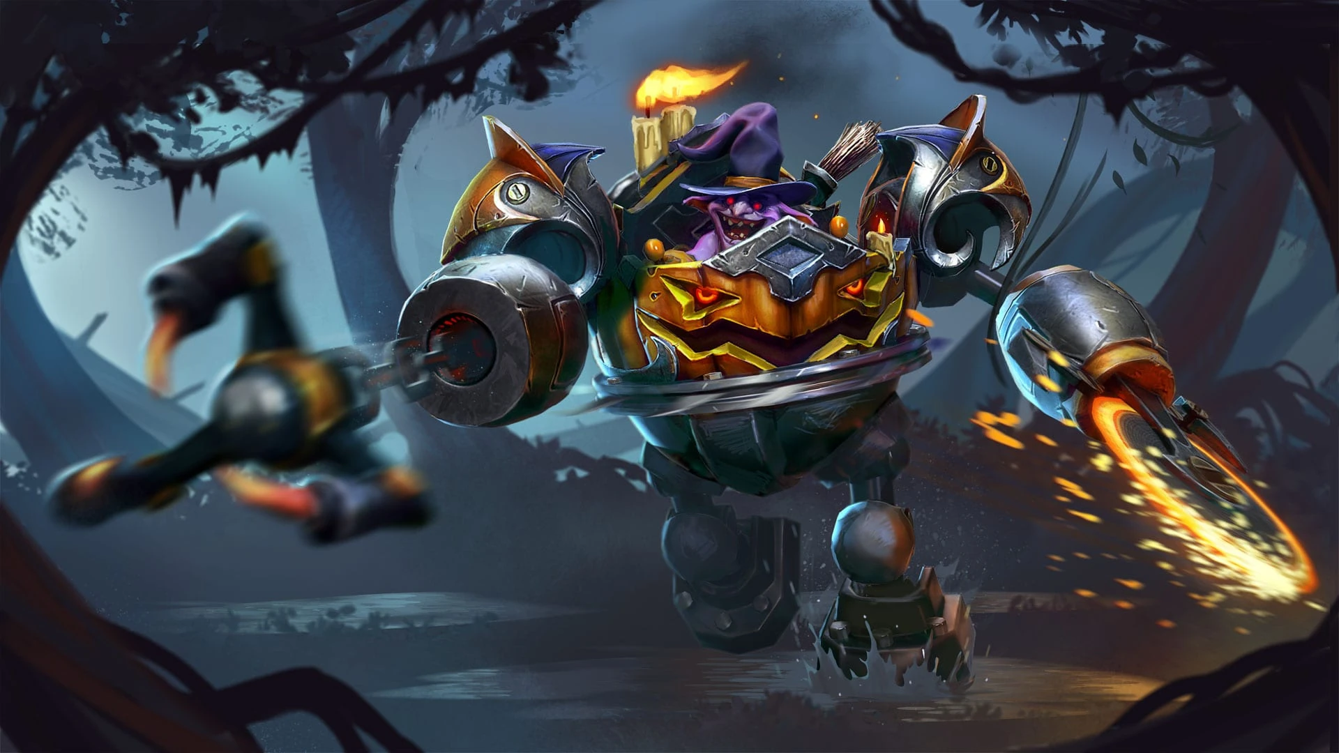 A wallpaper of Timbersaw from Dota 2.
