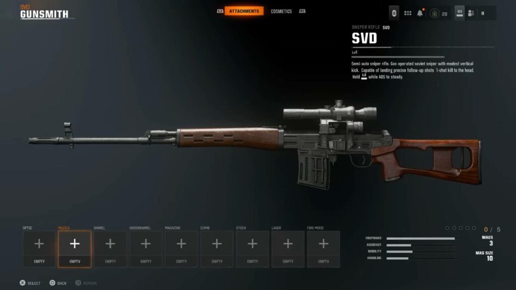 a screenshot of Dragunov from Call of Duty: Black Ops 6.