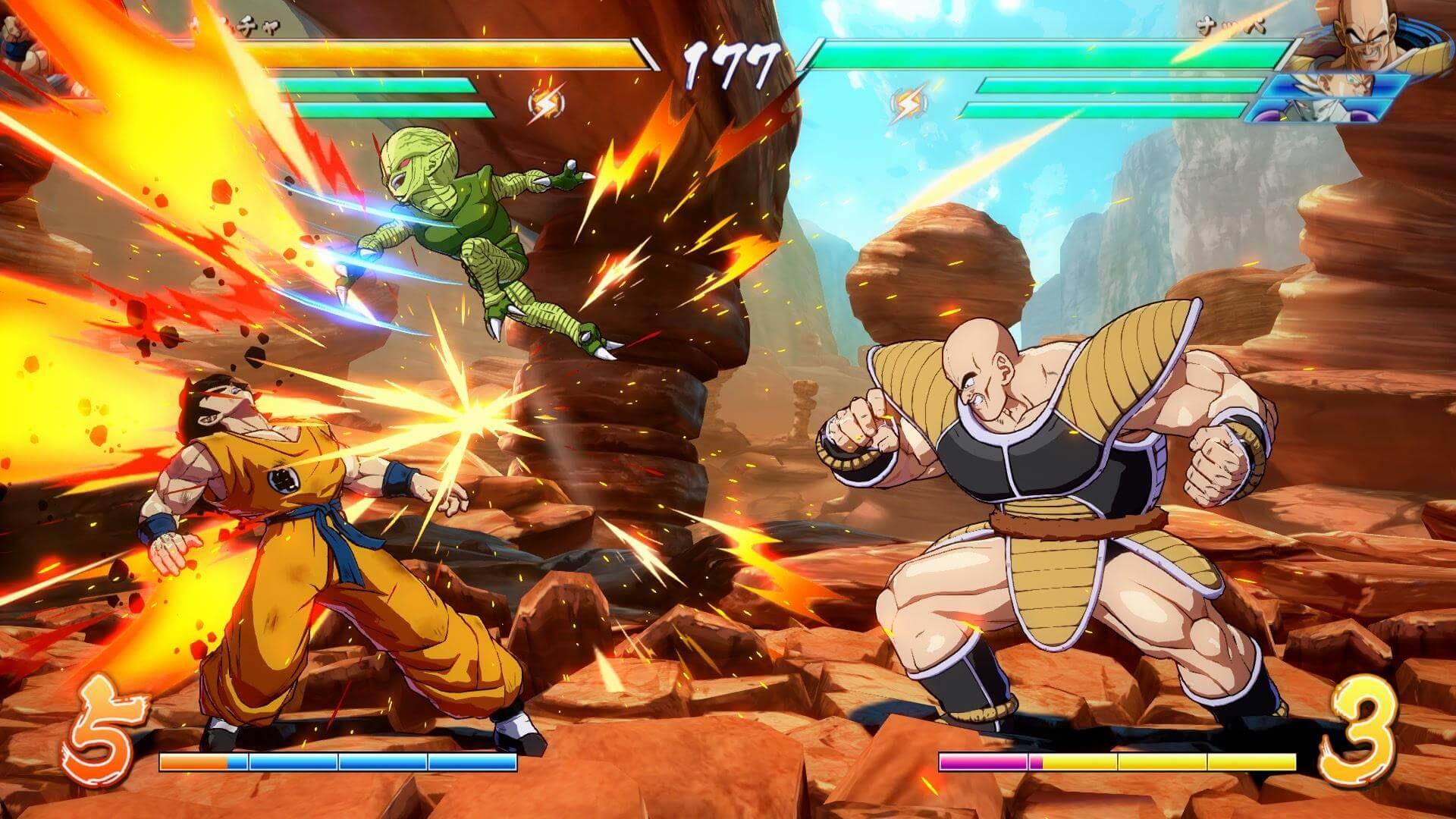 A screenshot of Dragon Ball FighterZ.