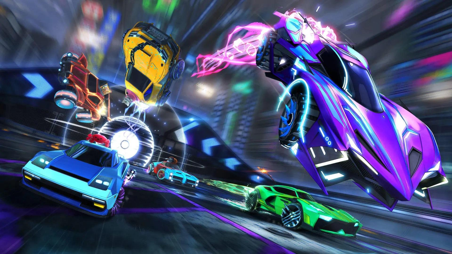 A wallpaper of Rocket League.