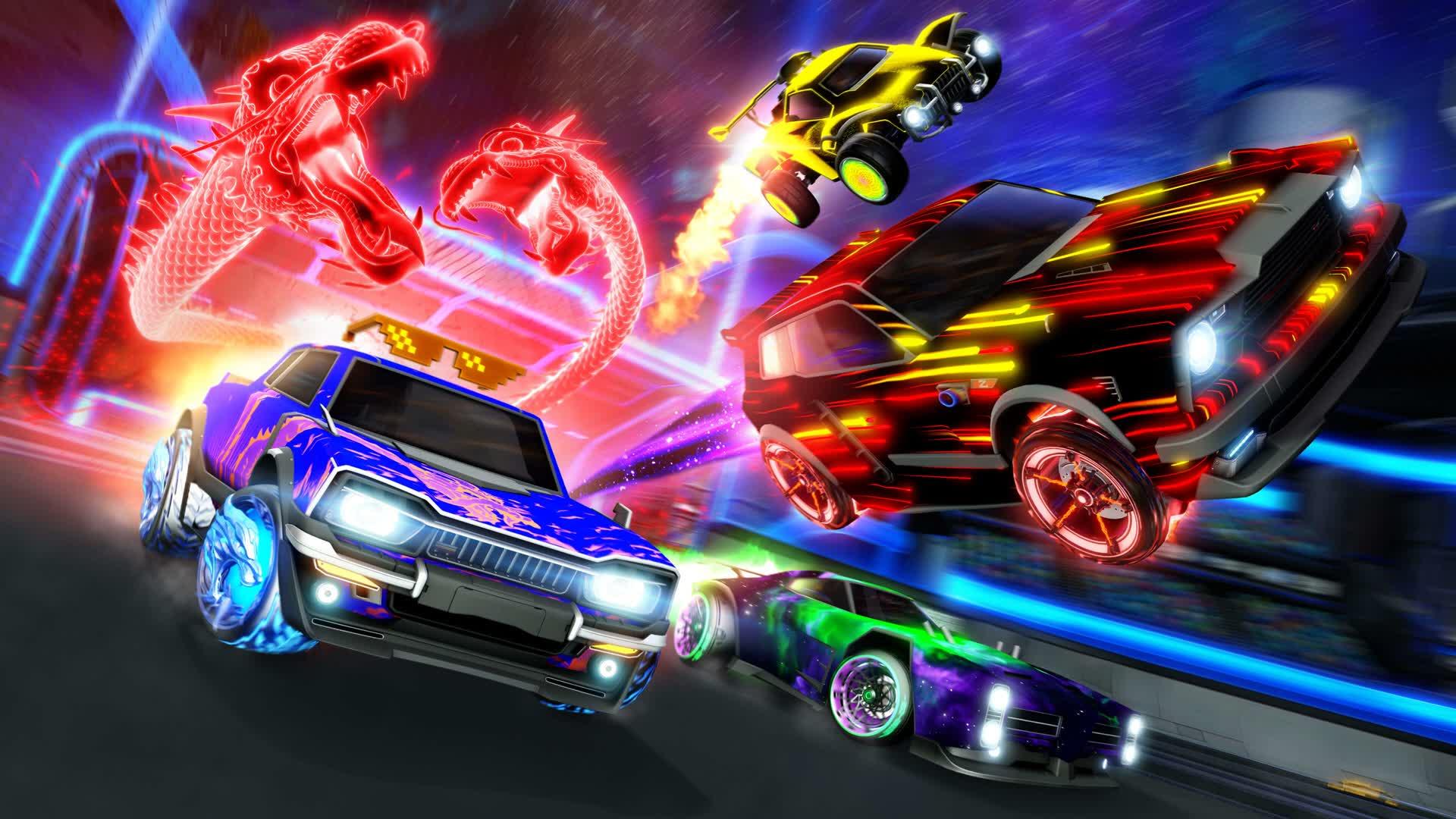 A wallpaper of Rocket League.