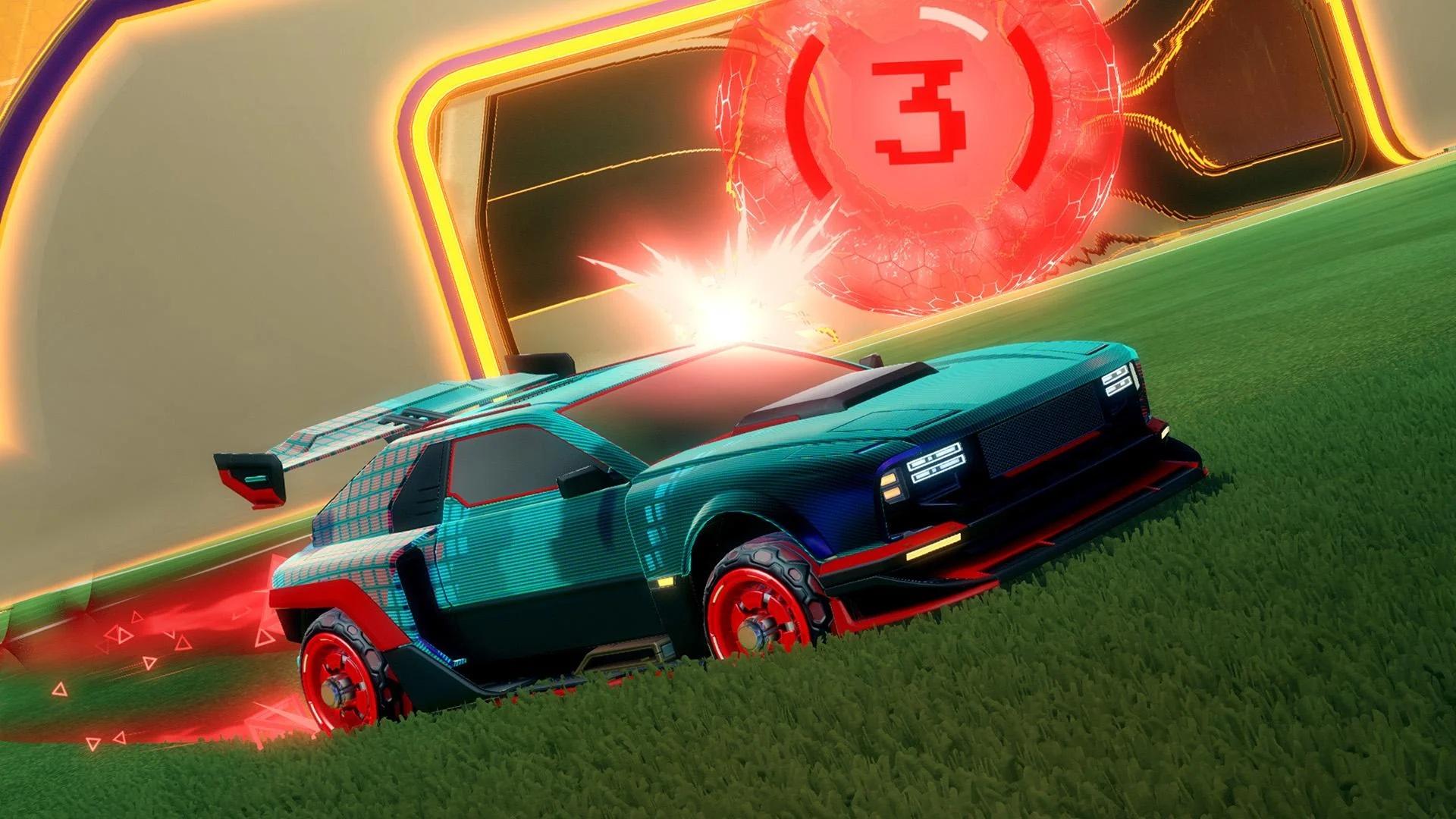 A wallpaper of Rocket League.