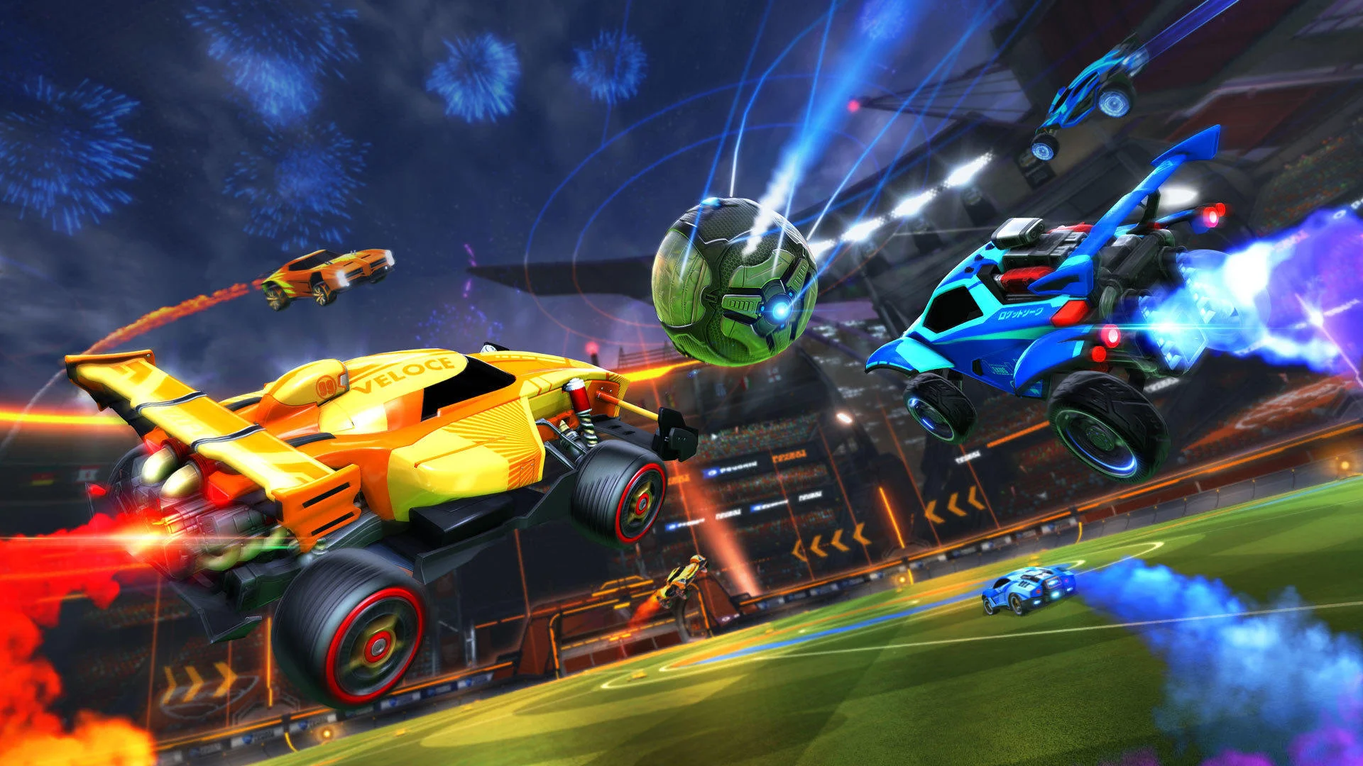 a wallpaper of Rocket League.