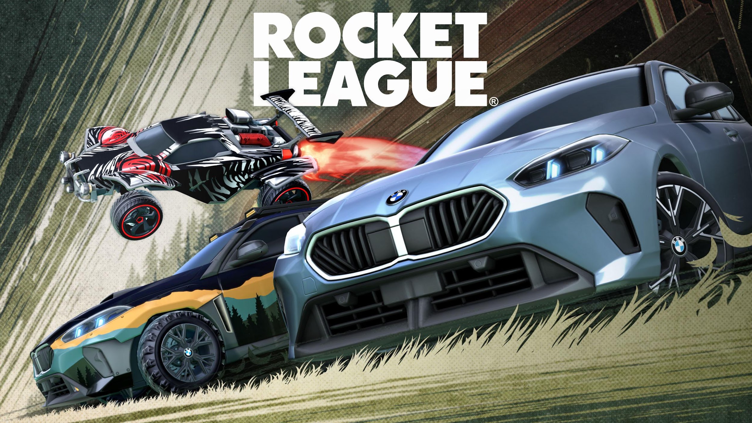 A wallpaper of Rocket League.