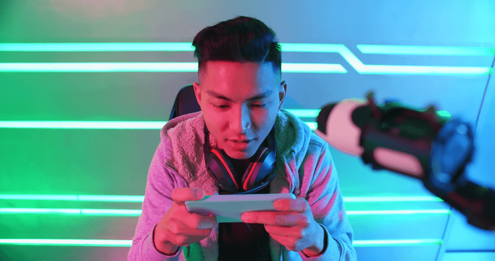 A wallpaper of a gamer.