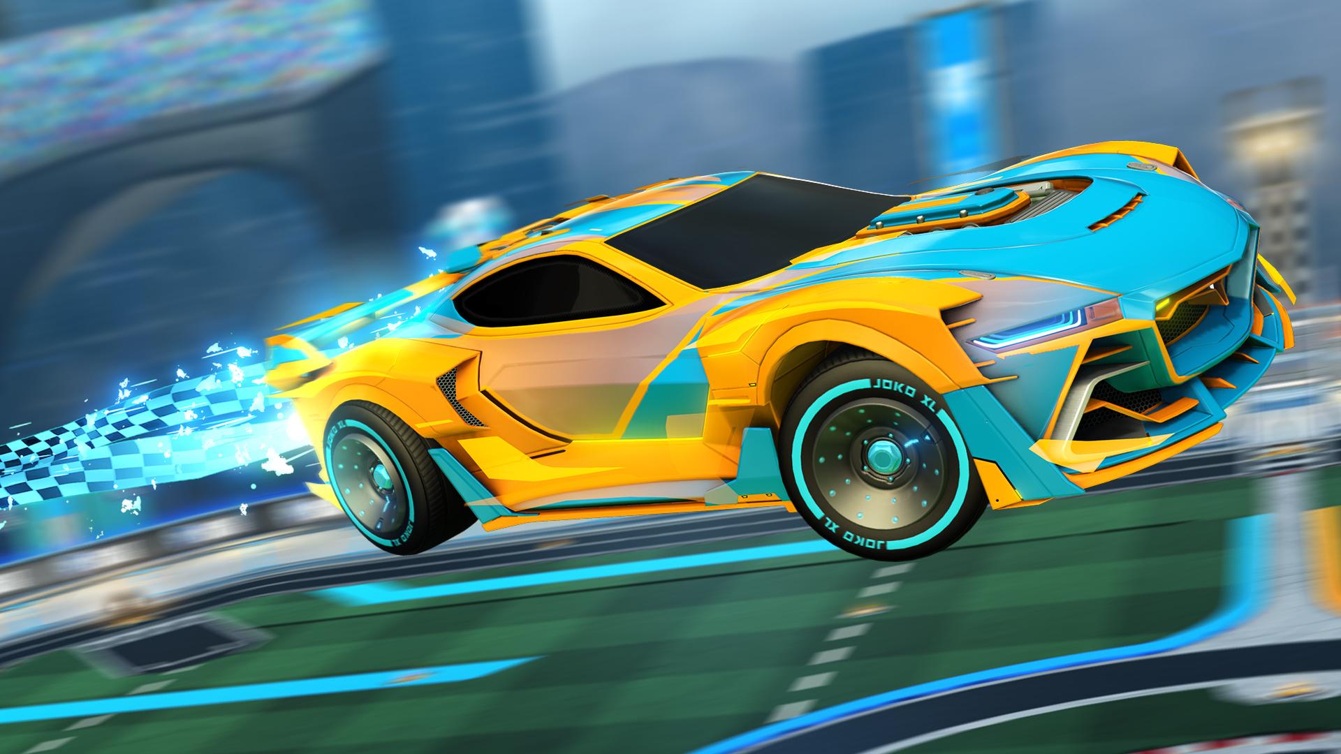 A wallpaper of Rocket League.