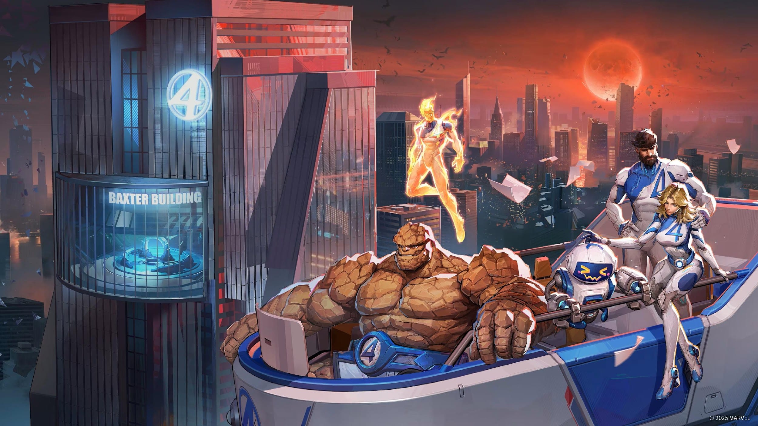 a wallpaper of Marvel Rivals featuring the Fantastic Four.