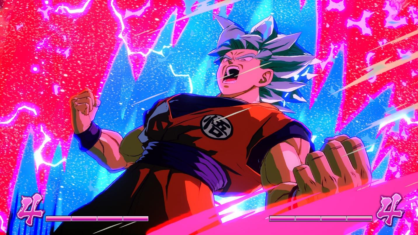 Goku in Super Saiyan Blue in Dragon Ball FighterZ.