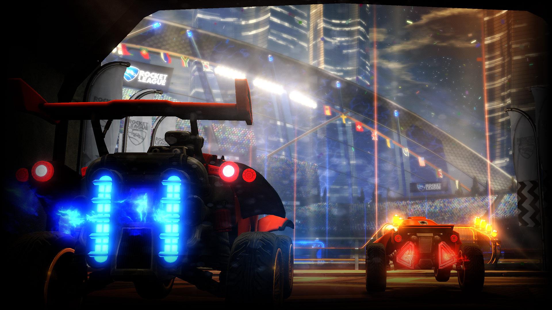 A wallpaper of Rocket League.