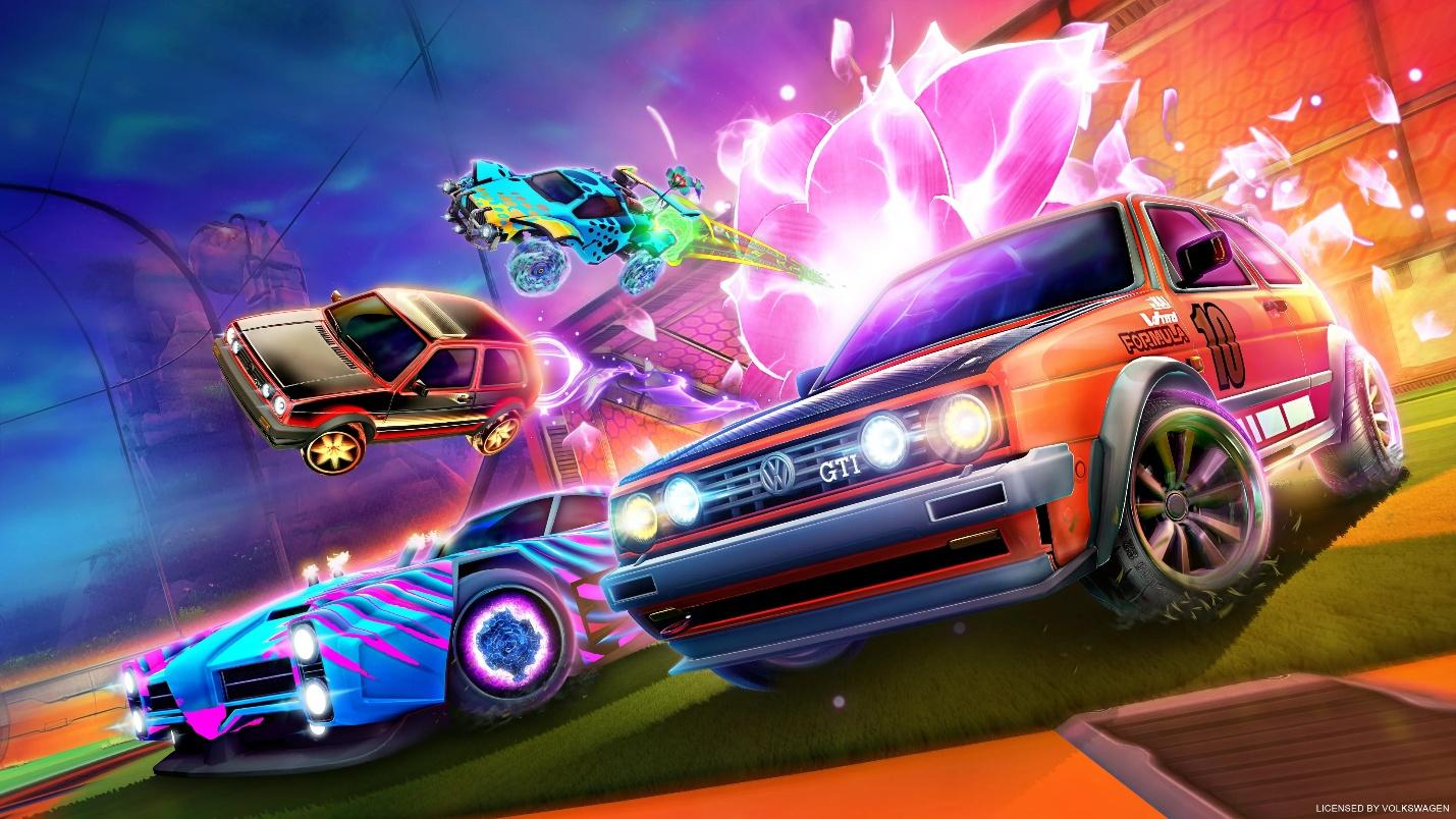 a wallpaper of Rocket League.