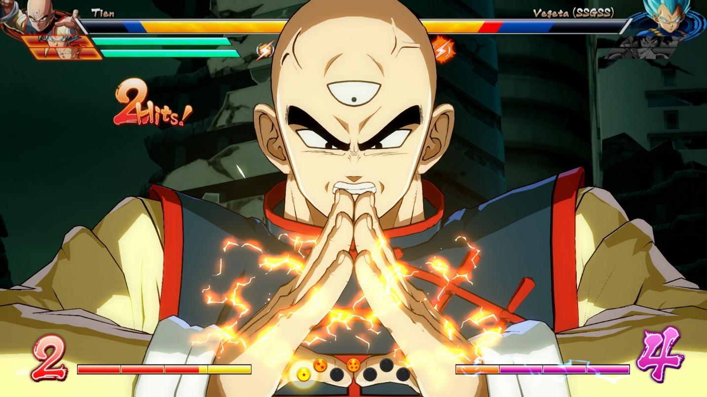 a picture of Tien in Dragon Ball FighterZ.