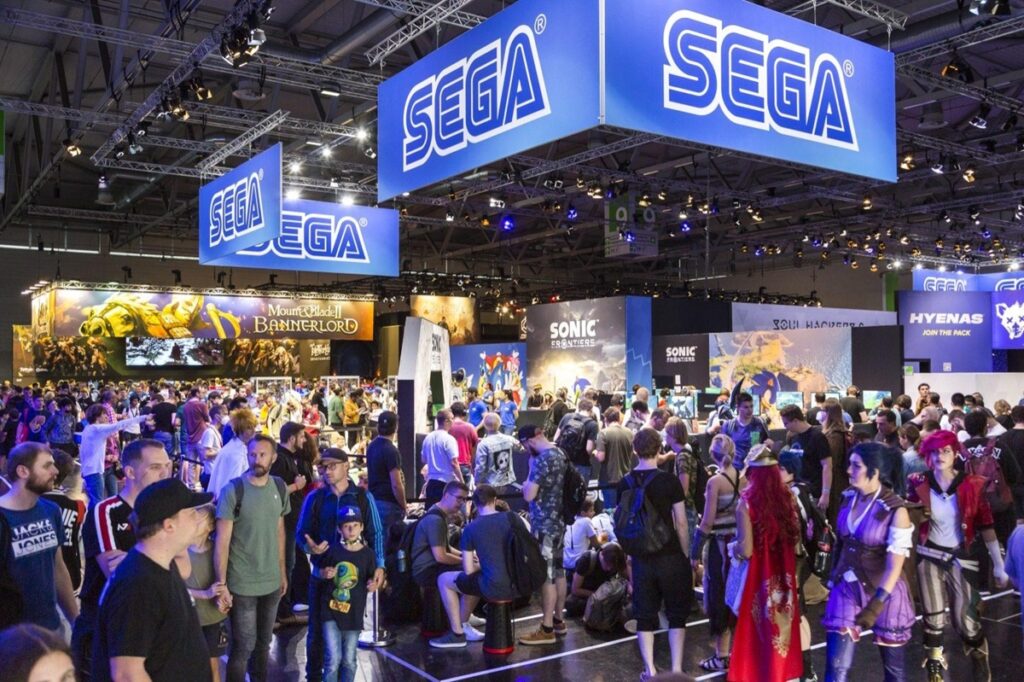 a picture of the SEGA booth at Gamescom