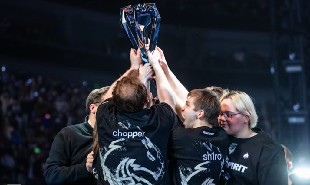 an image of Team Spirit winning a trophy