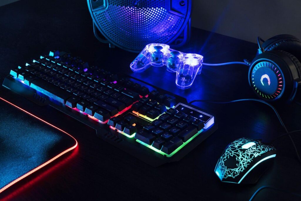 A picture of a gaming setup