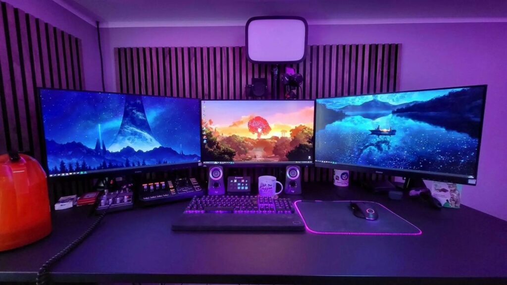 A picture of a gaming setup