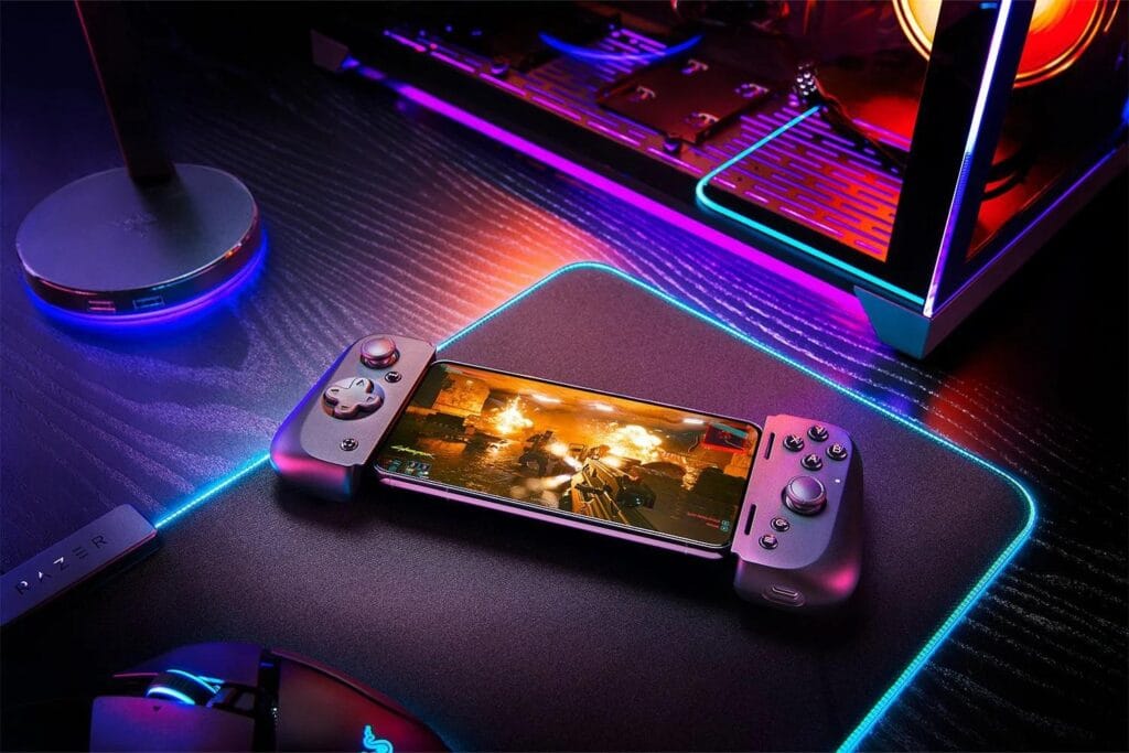 a picture of the Razer Kishi Mobile Game Controller