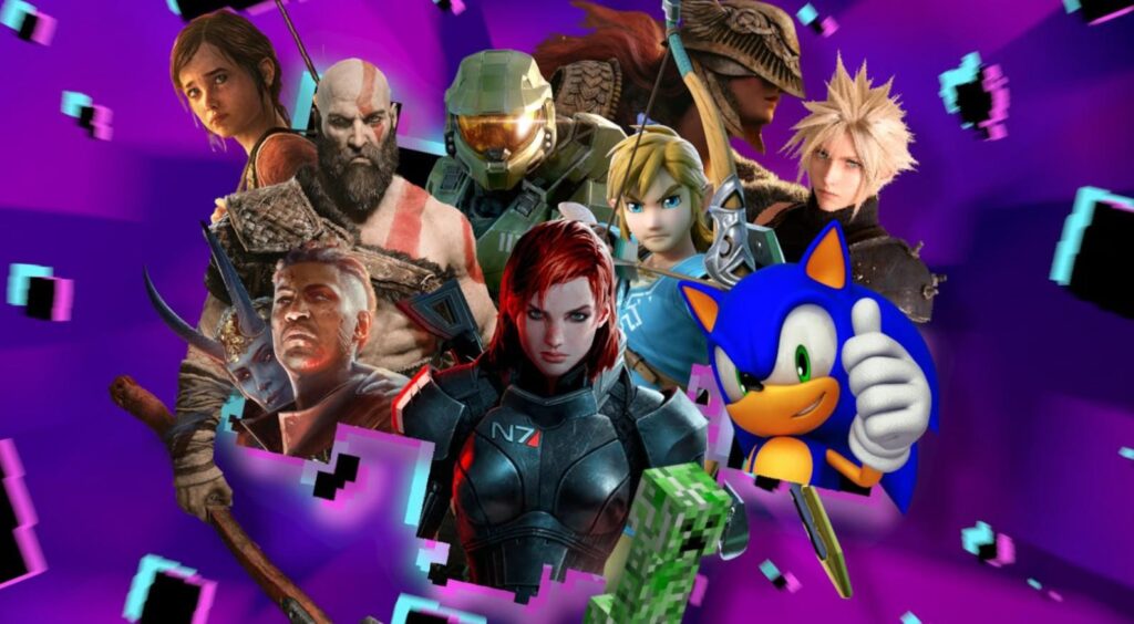 A picture of different game characters