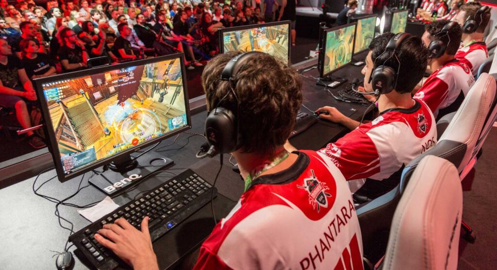A photo of professional gamers