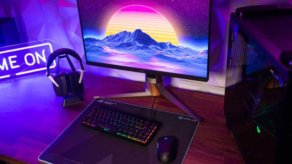 A picture of a gaming setup